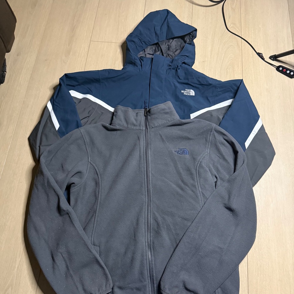 The North Face HyVent Jacket Boys XL 18/20 Blue Grey Hooded Fleece Lined TB5M - Picture 10 of 14